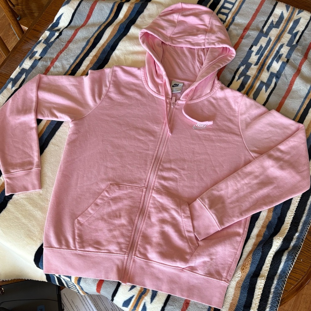 Nike Mens Light Pink Zip-Up Hoodie by